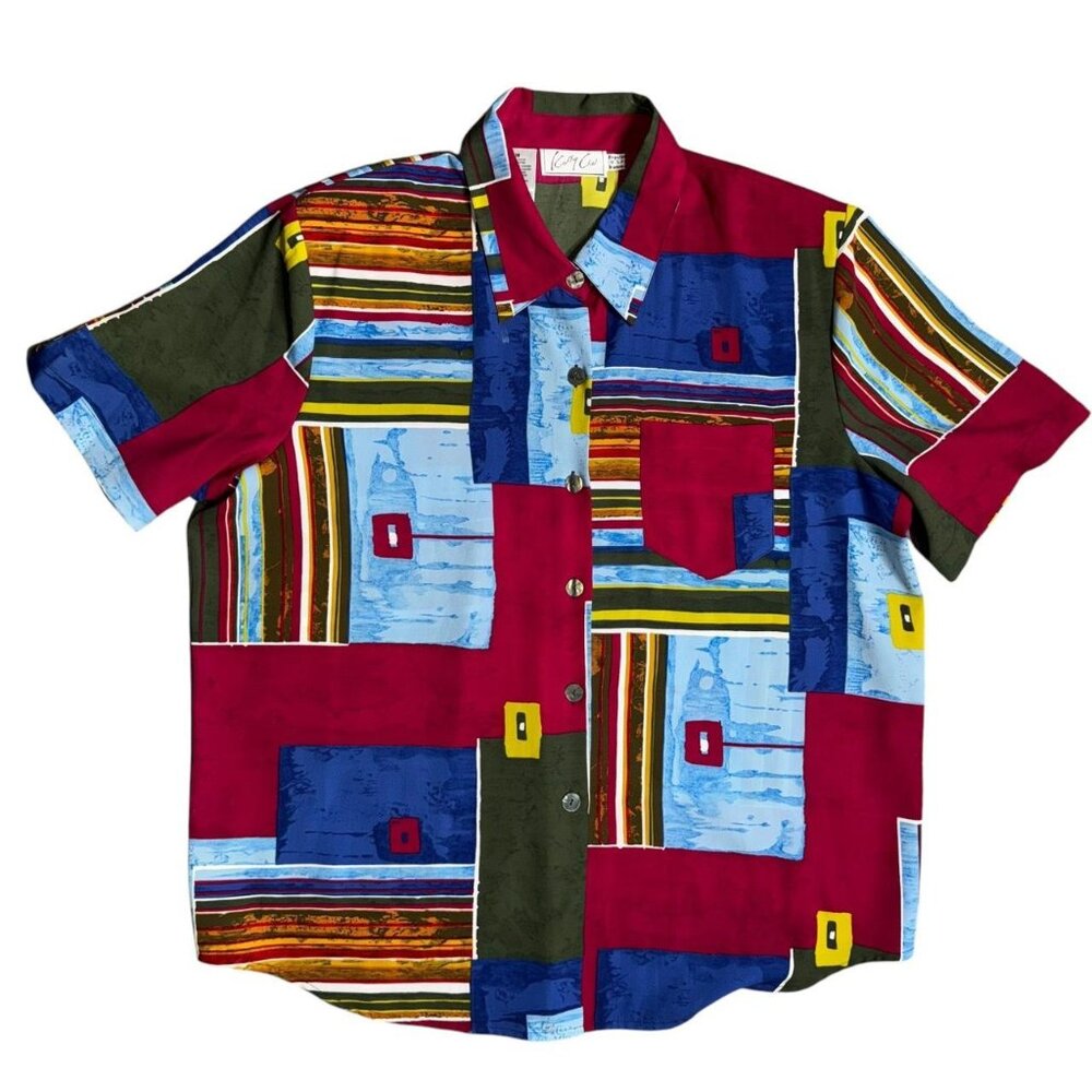 Patchwork Button Up Shirt